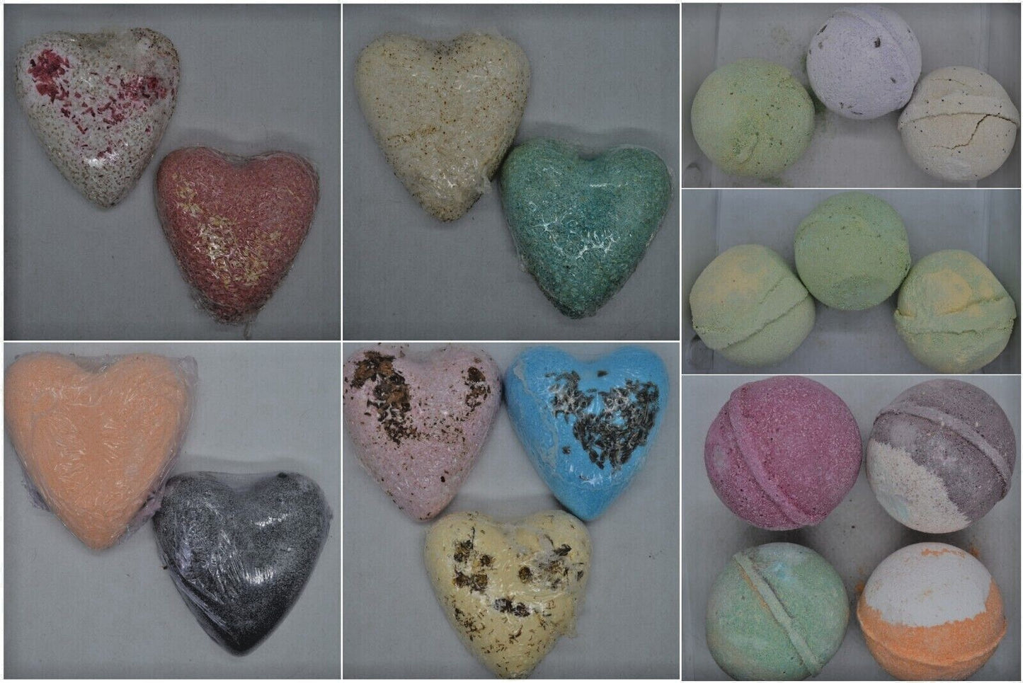 Heart Shaped Festive Scented Bath Bombs Set in luxury gift bag