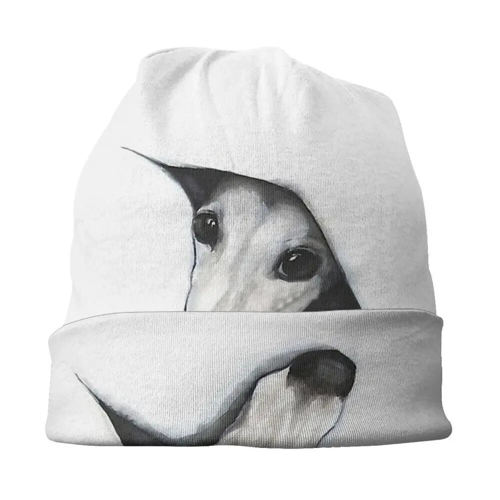 Greyhound Dog Reversible Beanie Hat