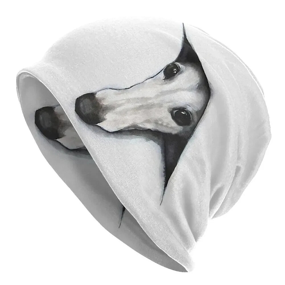 Greyhound Dog Reversible Beanie Hat