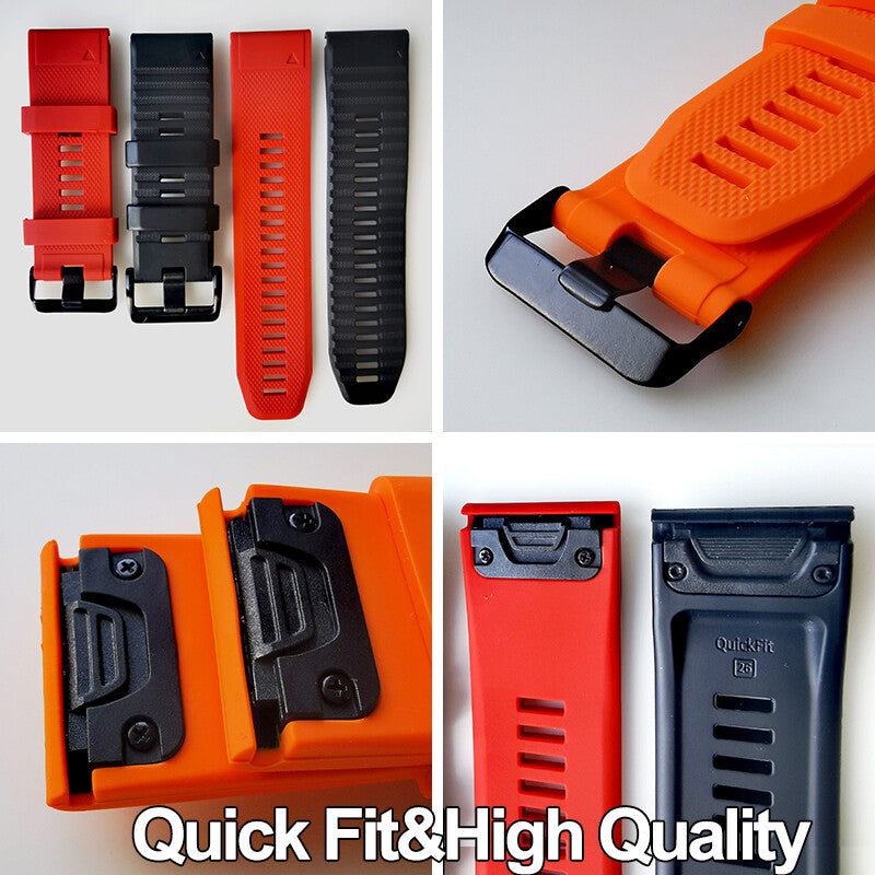 Quickfit 22mm Silicone Watch Strap For Garmin Fenix 5 Plus 6 7 Pro 8 47mm