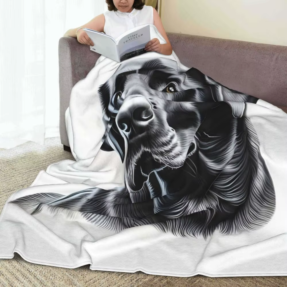 Black Labrador Sofa Throw / Bed topper / Blanket / Dog Couch Blanket