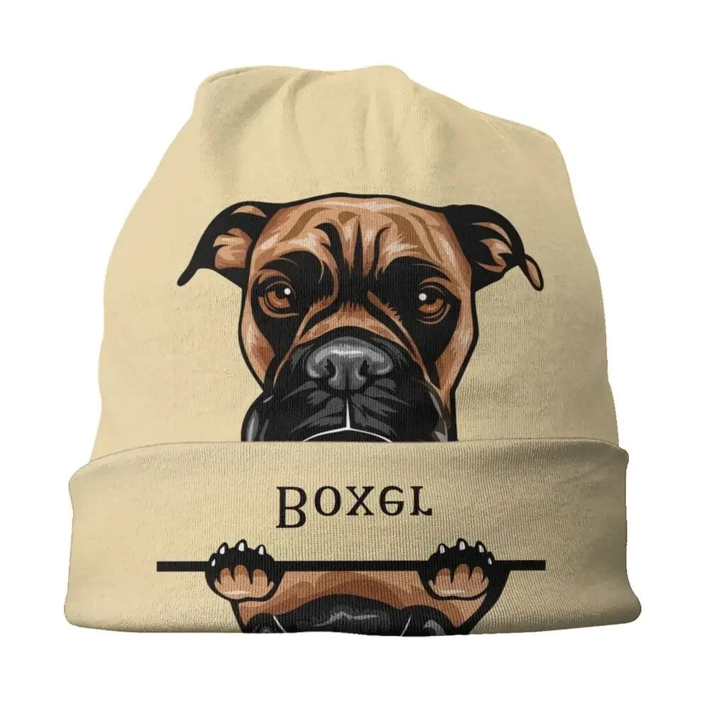 Boxer Dog Reversible Beanie Hat