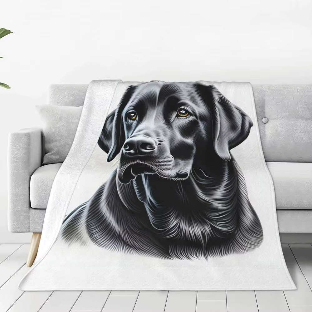Black Labrador Sofa Throw / Bed topper / Blanket / Dog Couch Blanket