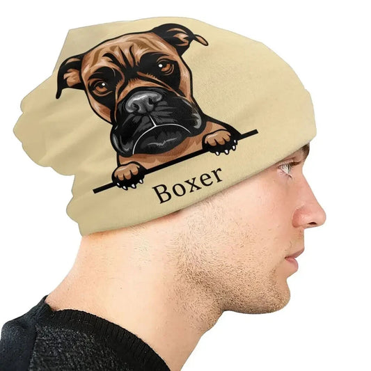 Boxer Dog Reversible Beanie Hat