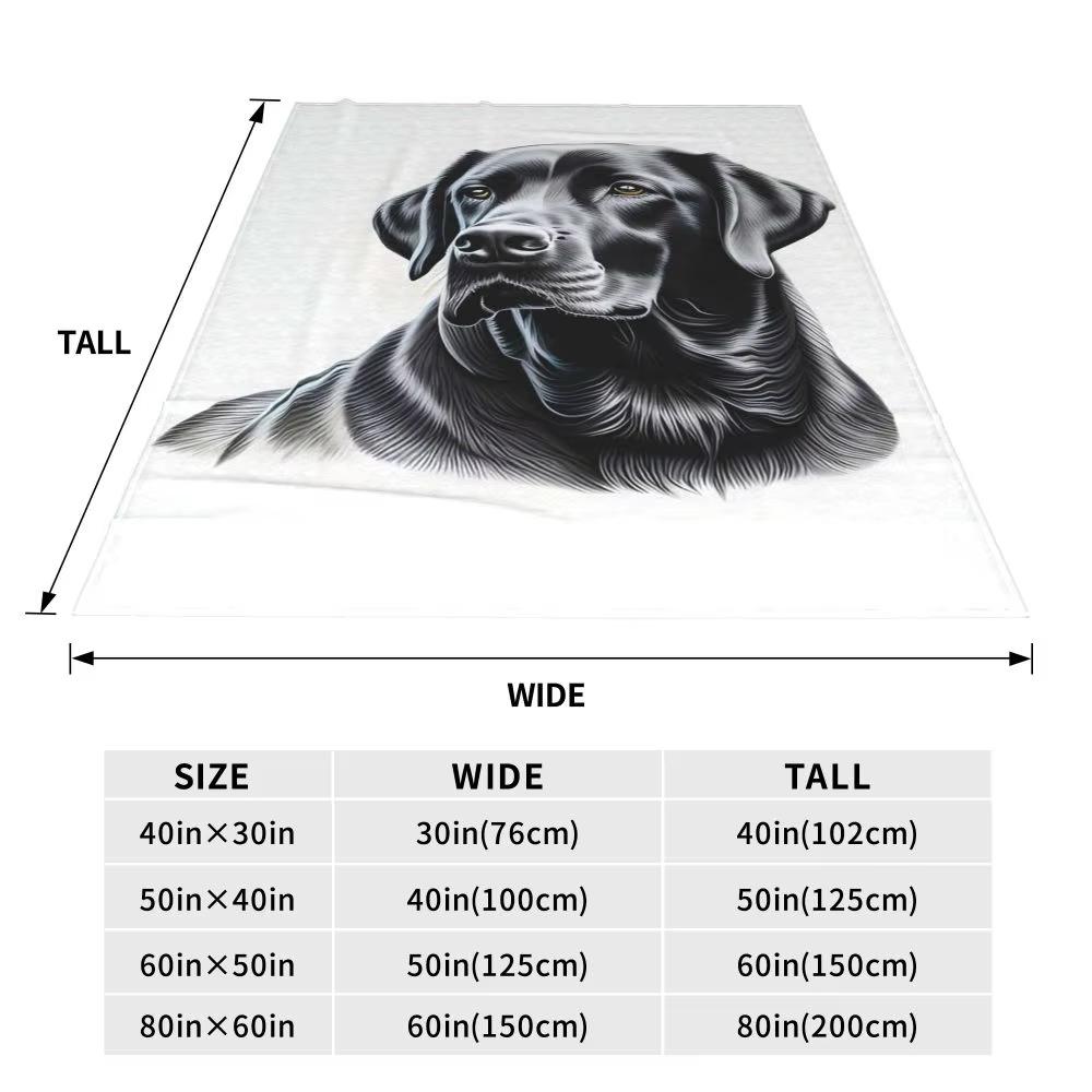 Black Labrador Sofa Throw / Bed topper / Blanket / Dog Couch Blanket