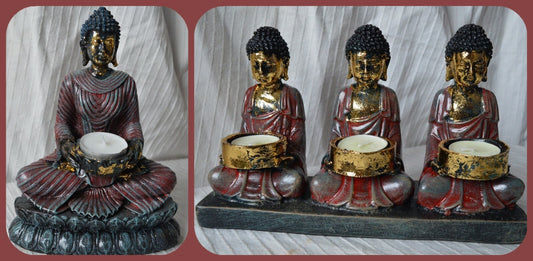 Sitting Buddha Tealight Candle Holder Ornament