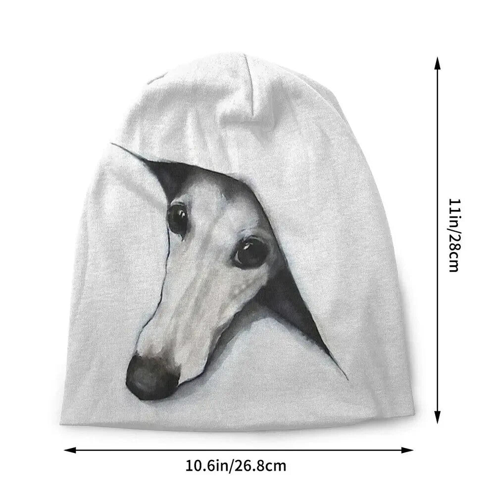 Greyhound Dog Reversible Beanie Hat