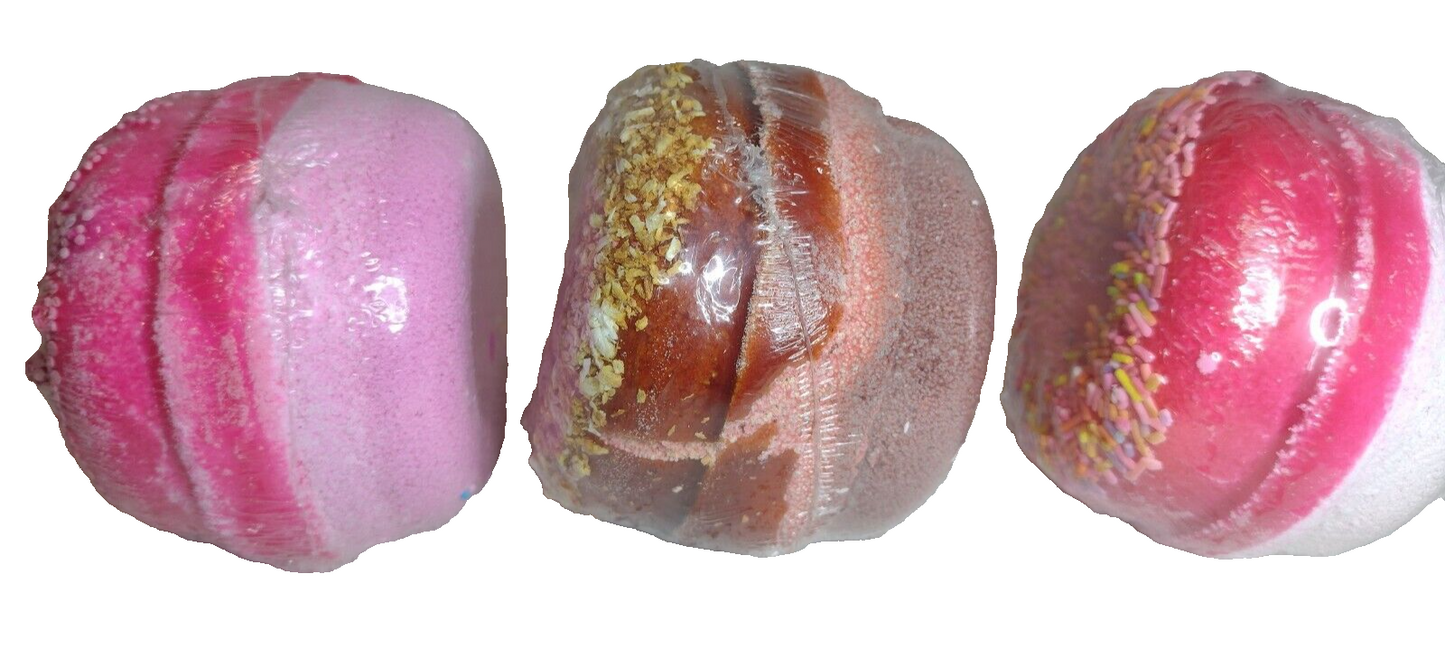 6 Pack 180g Jumbo Doughnut Bath Bombs Set in a gift bag