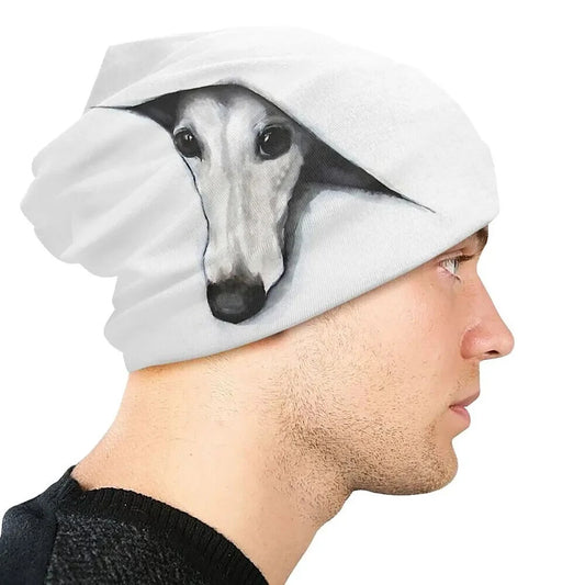 Greyhound Dog Reversible Beanie Hat