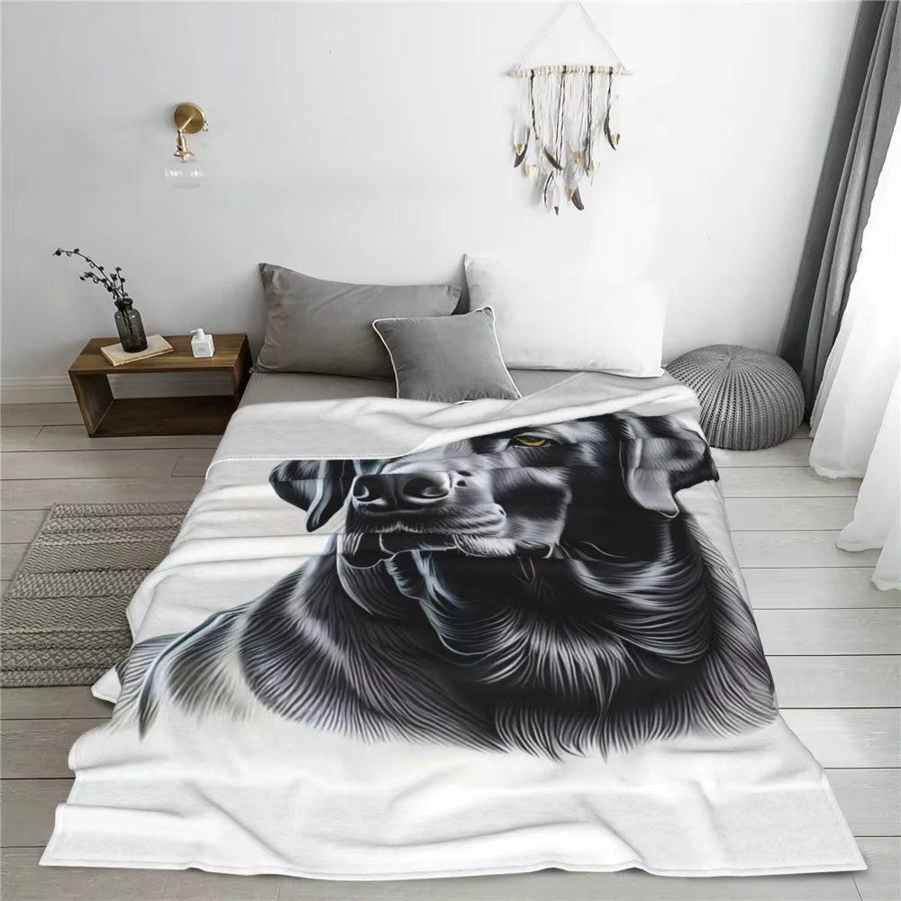 Black Labrador Sofa Throw / Bed topper / Blanket / Dog Couch Blanket
