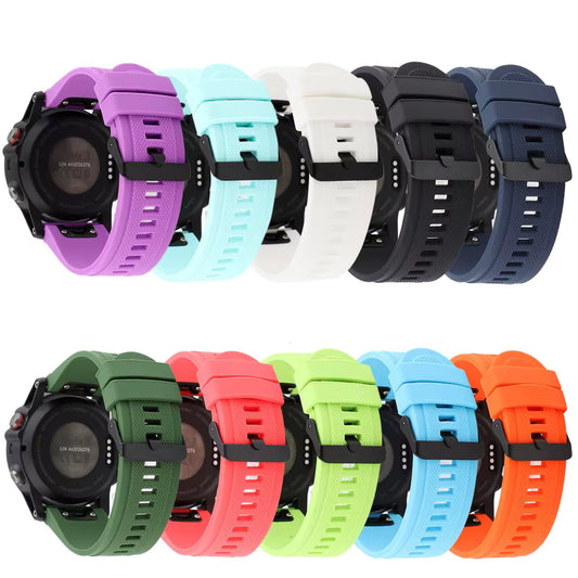 Quickfit 22mm Silicone Watch Strap For Garmin Fenix 5 Plus 6 7 Pro 8 47mm