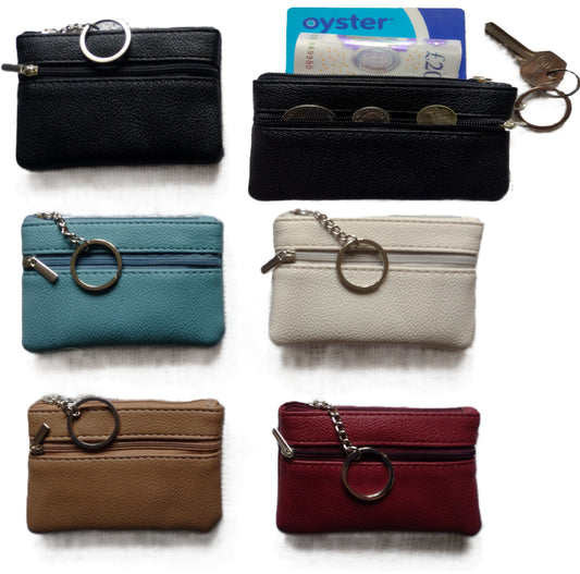 Ladies Soft Small Coin Purse with Keyring